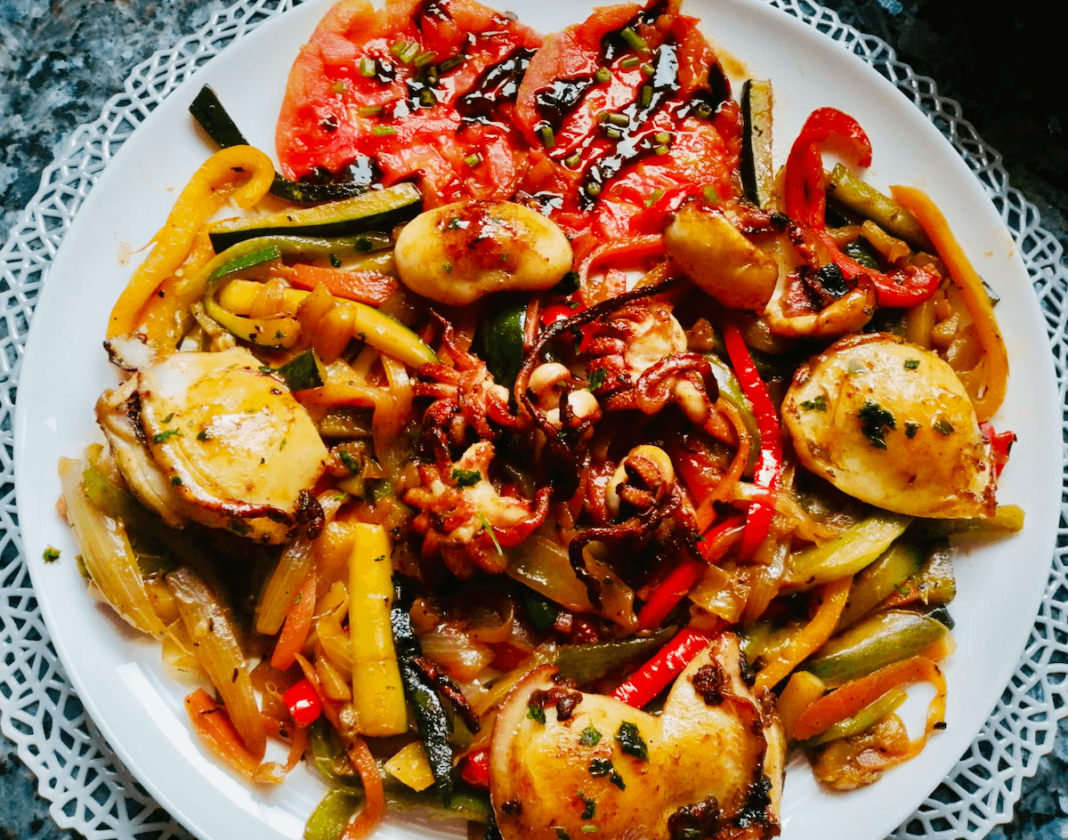 Sepia a la huerta, un plato que vale de primero o de segundo