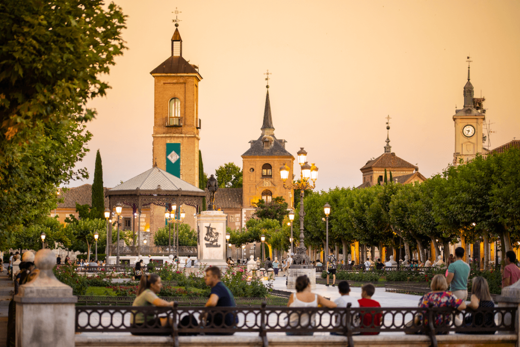 Plaza Cervantes, en la histórica ciudad de Alcalá de Henares, Madrid