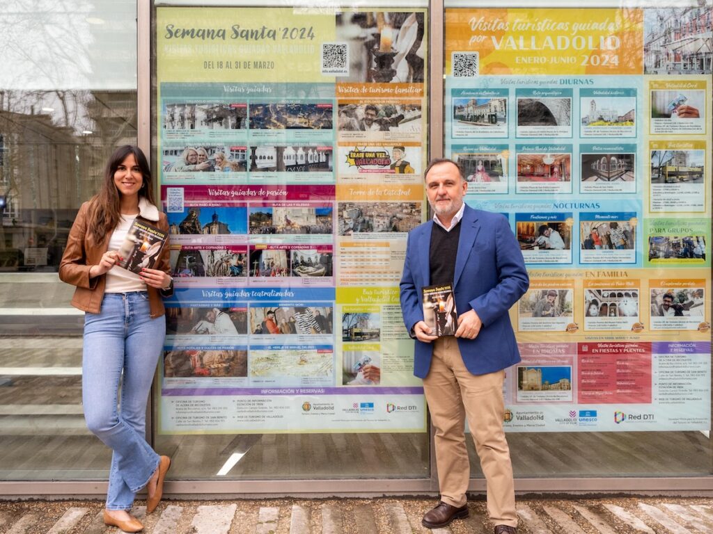 Blanca Jiménez, concejala de Turismo de Valladolid, y Juan Manuel Guimeráns, responsable de la Sociedad Mixta de Turismo de Valladolid