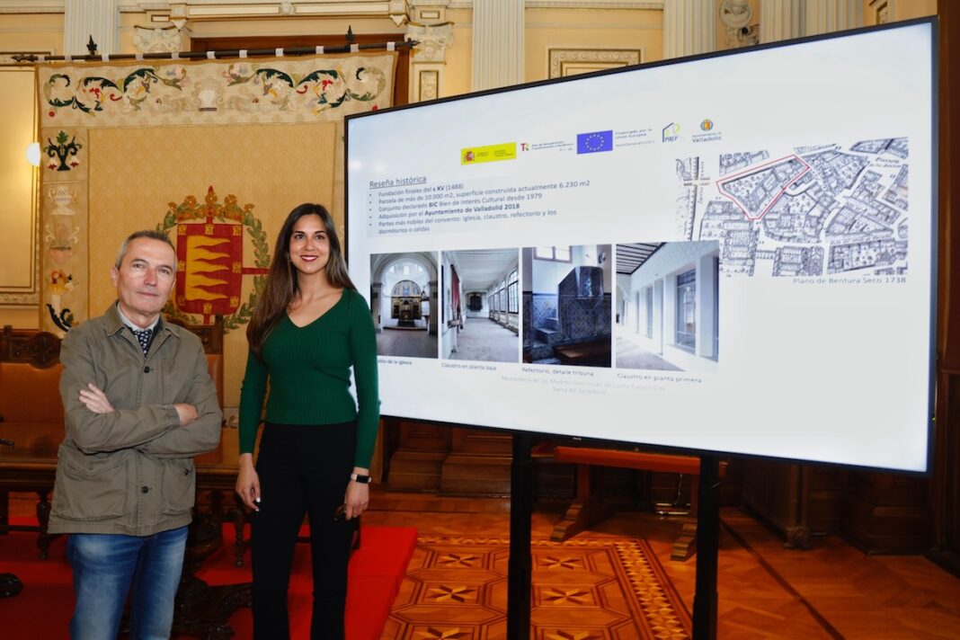 El concejal de Urbanismo y la concejala de Turismo de Valladolid presentan la primera fase de recuperación del Monasterio de Santa Catalina de la ciudad, que acogerá en dos años el Centro de la Cultura del Vino